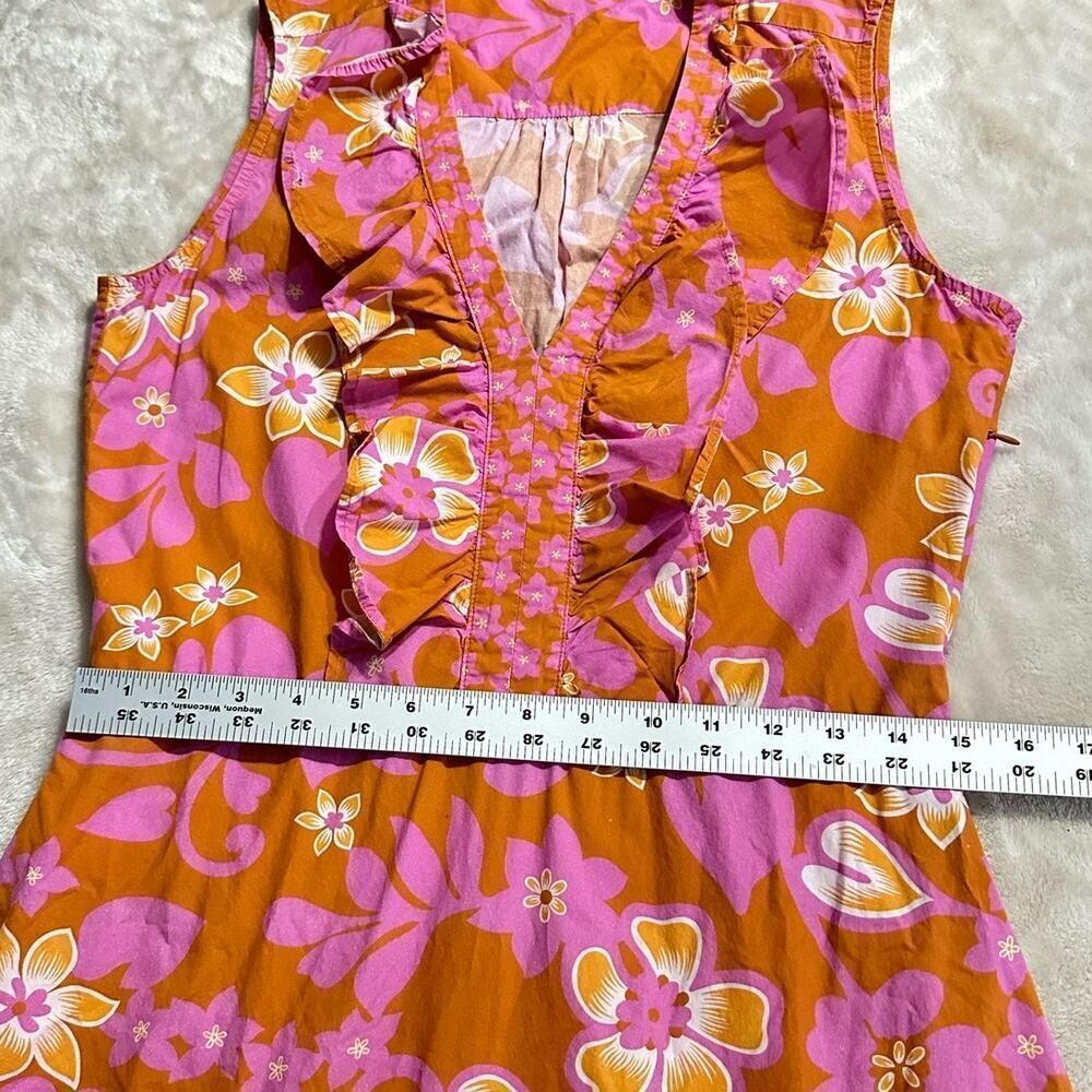 Warm Sierra Midi Dress Women's Size 1 Pink Orange Floral Ruffle Sleeveless RTR - Picture 12 of 15